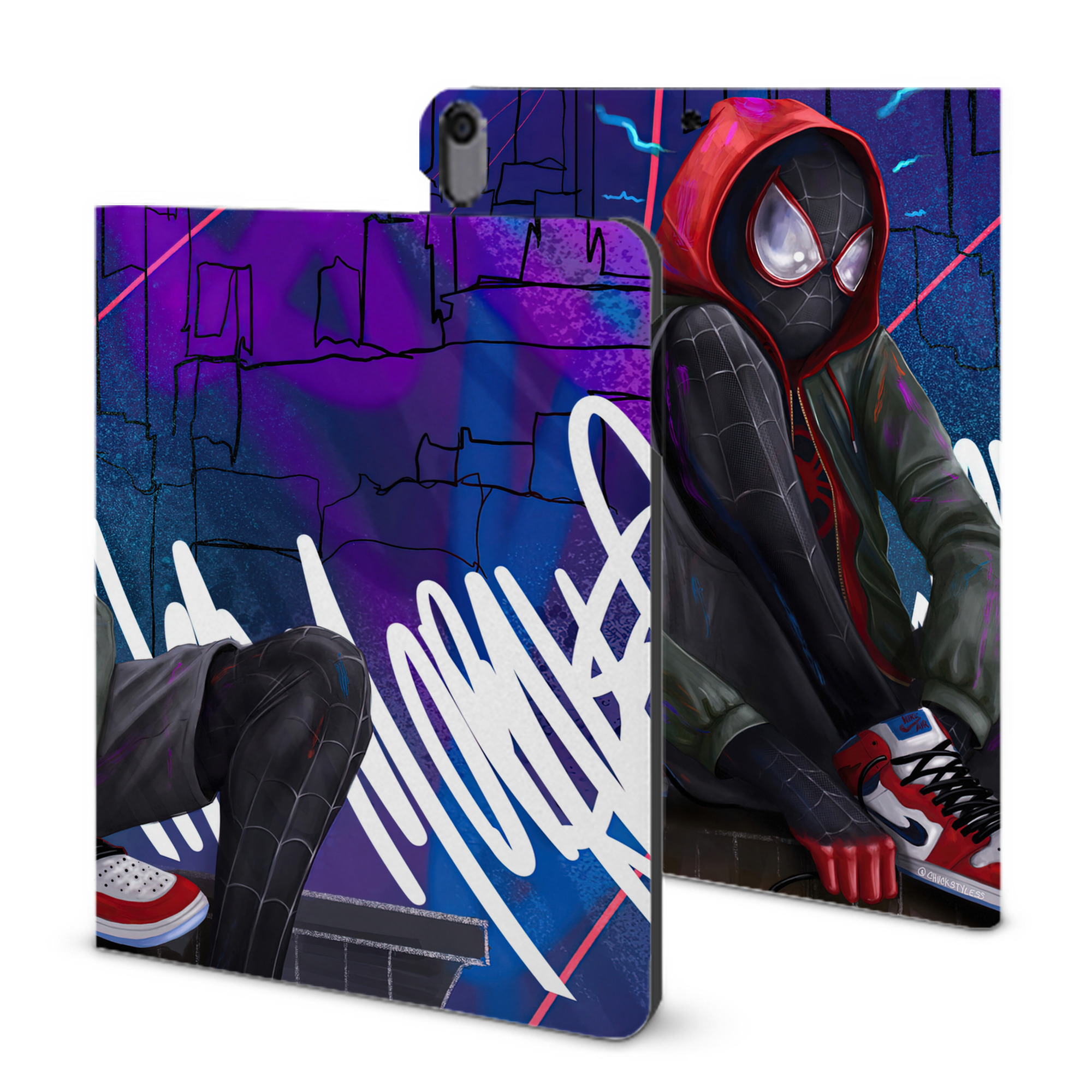 （画像用） Spider Man スパイダーマン IPad ケース ブック型 PUレザー TPU 耐衝撃 軽量 薄型 ペン収納なし 全面保護 IPad 各モデル対応